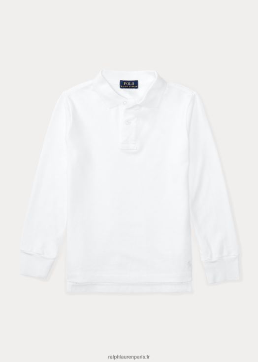 polo d'uniforme à manches longues 46T60T5853 enfants Ralph Lauren blanc