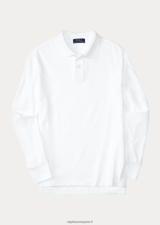 polo d'uniforme à manches longues 46T60T6231 enfants Ralph Lauren blanc