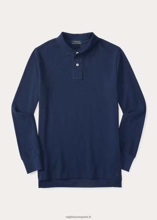 polo d'uniforme à manches longues 46T60T6232 enfants Ralph Lauren marine de newport