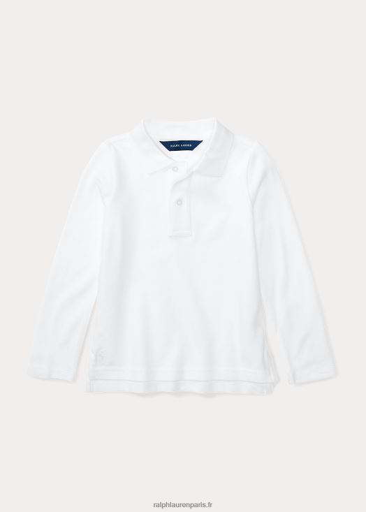 polo d'uniforme à manches longues 46T60T6951 enfants Ralph Lauren blanc