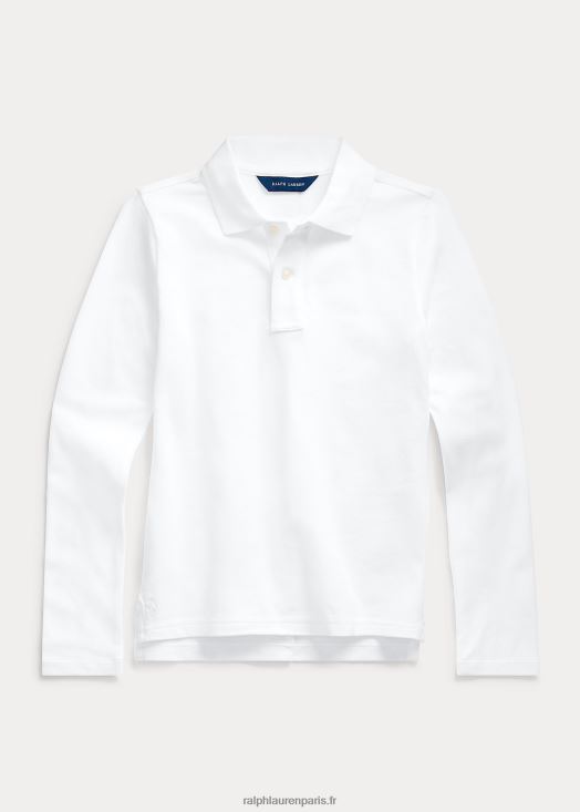 polo d'uniforme à manches longues 46T60T7253 enfants Ralph Lauren blanc