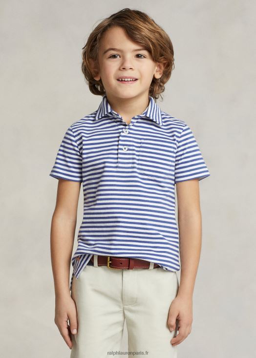 polo en jersey de coton rayé 46T60T5628 enfants Ralph Lauren bleu marine/blanc