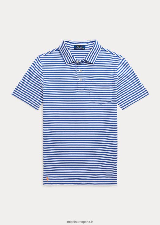 polo en jersey de coton rayé 46T60T6083 enfants Ralph Lauren bleu marine/blanc