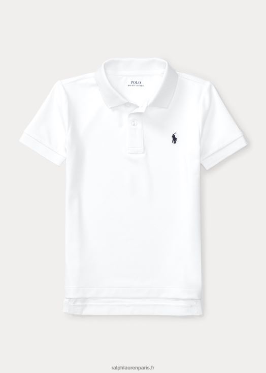 polo en jersey de performance 46T60T5944 enfants Ralph Lauren blanc