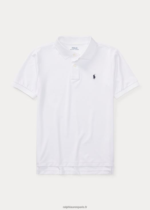 polo en jersey de performance 46T60T6316 enfants Ralph Lauren blanc