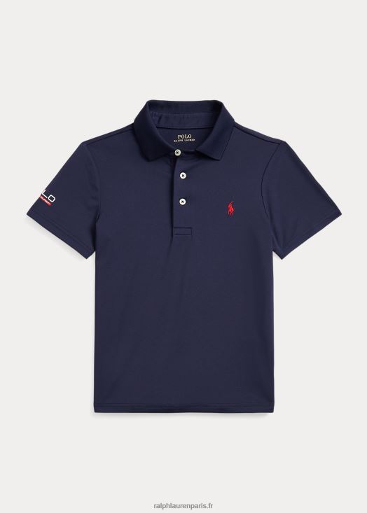 polo en jersey stretch performant 46T60T9788 enfants Ralph Lauren marine raffinée