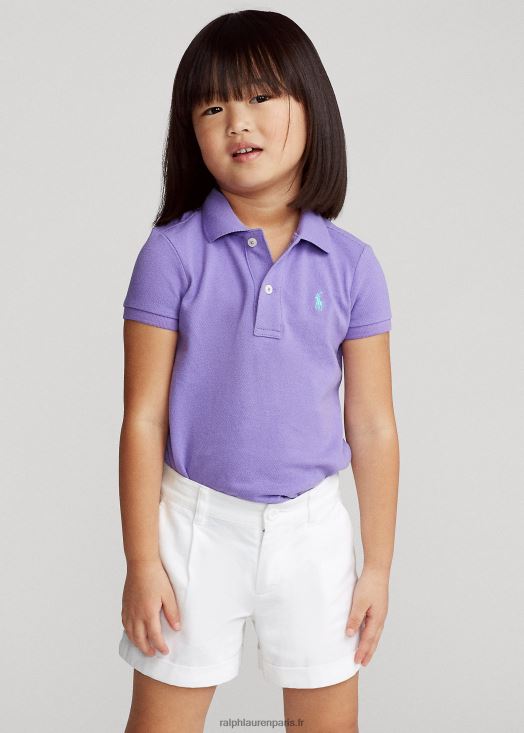 polo en maille de coton 46T60T6753 enfants Ralph Lauren cactus violet