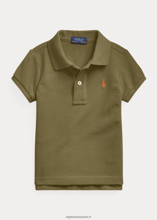 polo en maille de coton 46T60T6765 enfants Ralph Lauren olivier à baldaquin