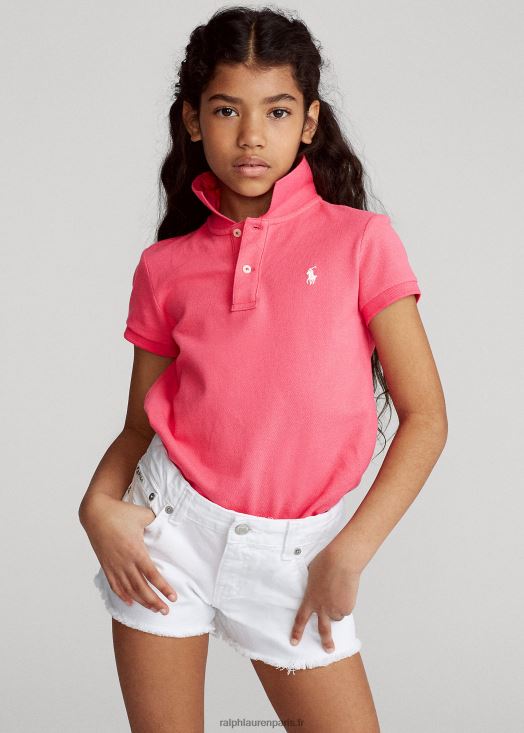 polo en maille de coton 46T60T6981 enfants Ralph Lauren rose vif
