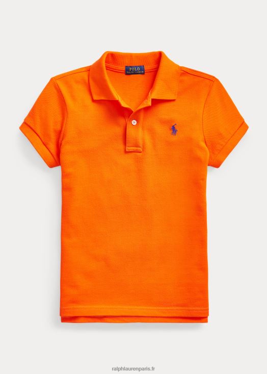 polo en maille de coton 46T60T6984 enfants Ralph Lauren voile orange
