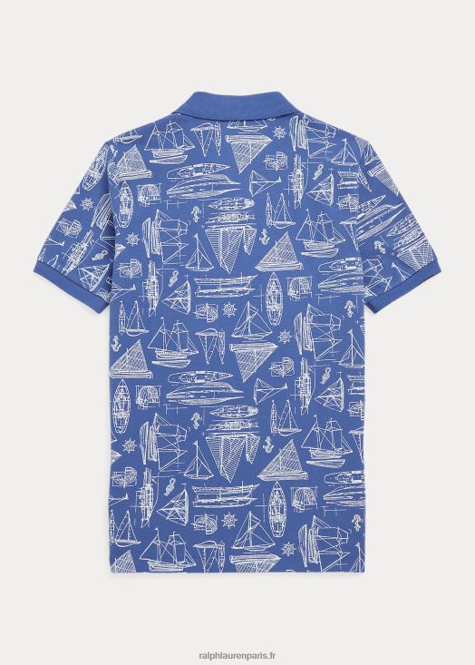 polo en maille de coton à imprimé voiliers 46T60T6661 enfants Ralph Lauren imprimé bleu voile