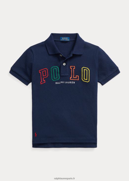 polo en maille de coton à logo 46T60T6496 enfants Ralph Lauren marine de croisière