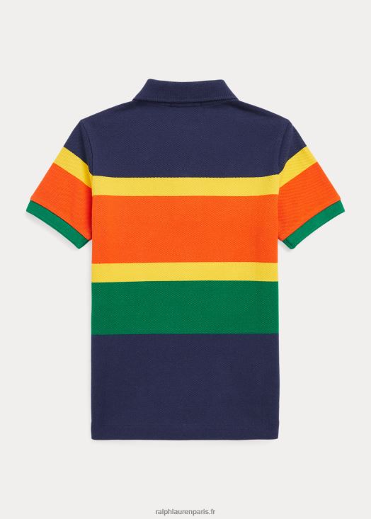 polo en maille de coton à rayures 46T60T6505 enfants Ralph Lauren cobalt foncé multi