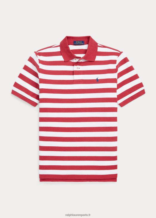 polo en maille de coton à rayures 46T60T6592 enfants Ralph Lauren piment/blanc