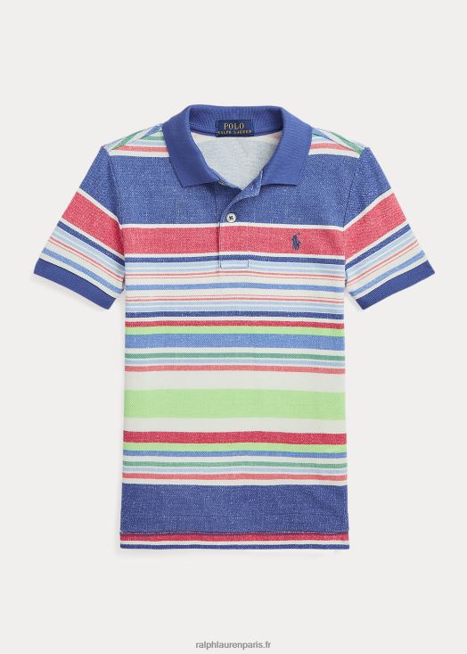 polo en maille de coton à rayures 46T60T9762 enfants Ralph Lauren rayure paradisiaque