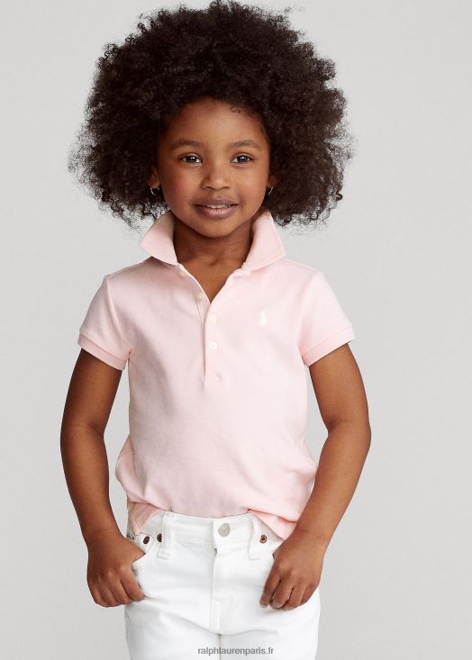polo en maille de coton stretch 46T60T6784 enfants Ralph Lauren rose bristol