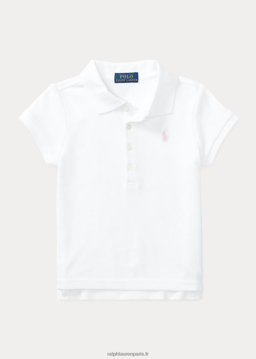 polo en maille de coton stretch 46T60T6786 enfants Ralph Lauren blanc