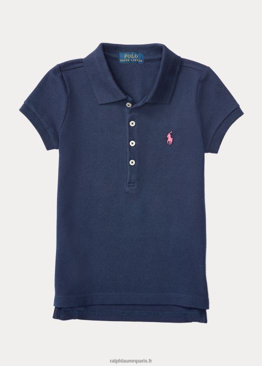 polo en maille de coton stretch 46T60T6788 enfants Ralph Lauren marine raffinée