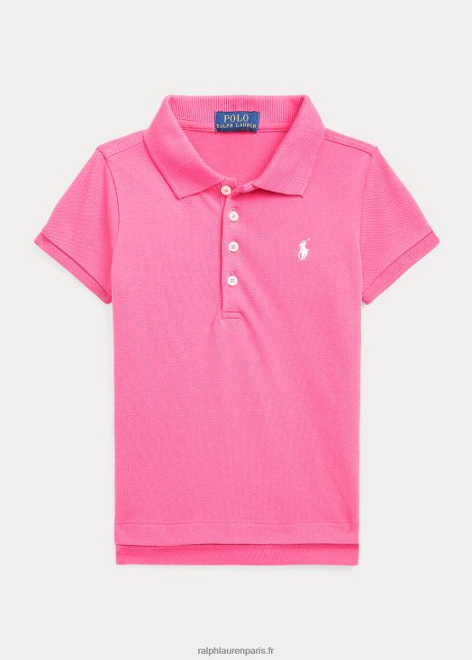 polo en maille de coton stretch 46T60T6790 enfants Ralph Lauren rose du désert