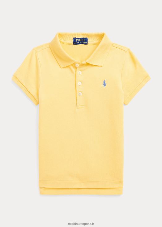 polo en maille de coton stretch 46T60T6791 enfants Ralph Lauren maïs jaune