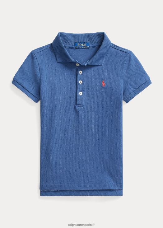 polo en maille de coton stretch 46T60T6792 enfants Ralph Lauren nuit marine/piment