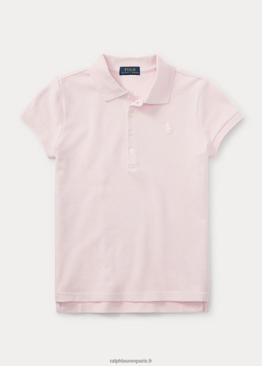 polo en maille de coton stretch 46T60T7040 enfants Ralph Lauren rose