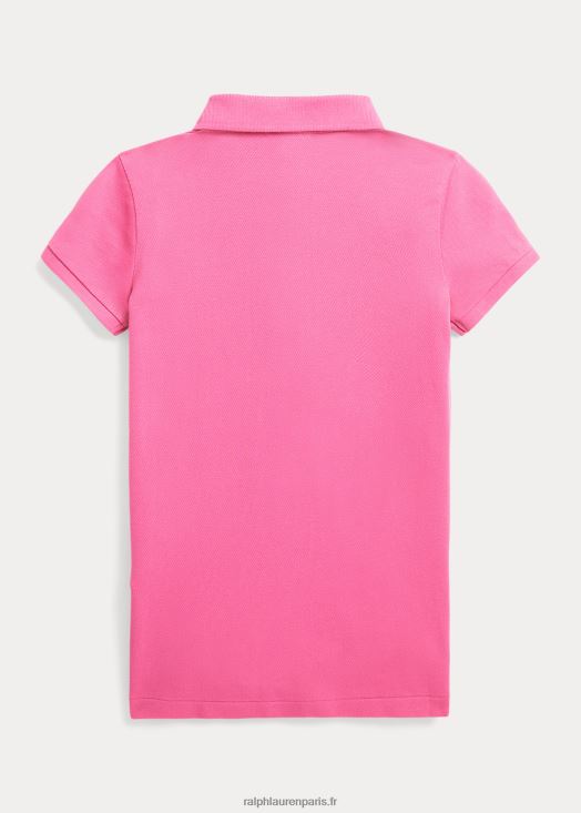 polo en maille de coton stretch 46T60T7044 enfants Ralph Lauren rose du désert