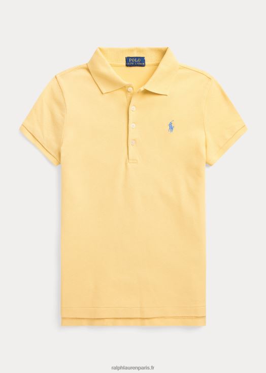polo en maille de coton stretch 46T60T7046 enfants Ralph Lauren maïs jaune