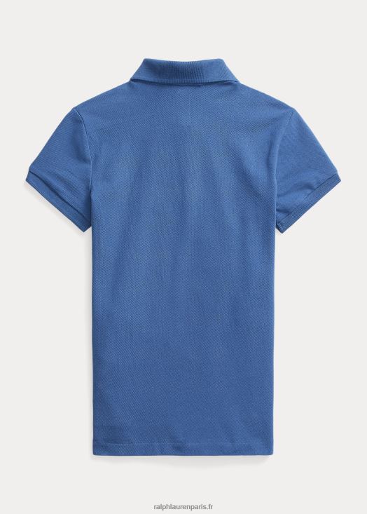 polo en maille de coton stretch 46T60T7047 enfants Ralph Lauren nuit marine/piment