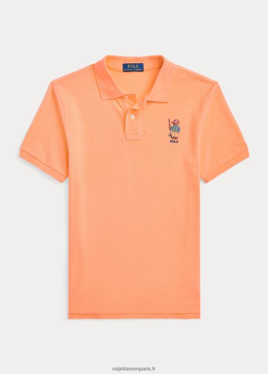 polo ours polo en maille de coton 46T60T6106 enfants Ralph Lauren orange clair