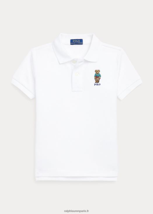 polo ours polo en maille de coton 46T60T6500 enfants Ralph Lauren blanc