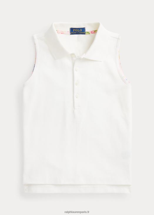 polo sans manches en maille de coton 46T60T7060 enfants Ralph Lauren lavage de pont blanc