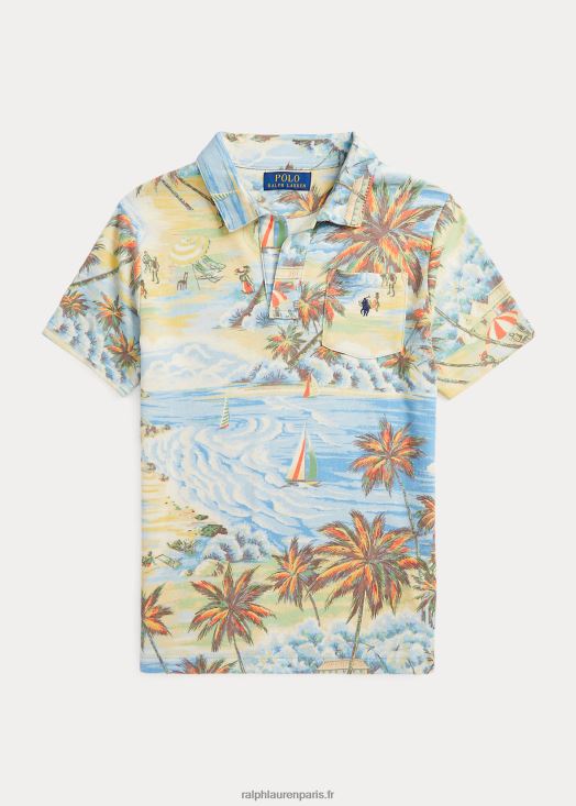 polo spa éponge à imprimé tropical 46T60T6101 enfants Ralph Lauren bazar de plage hawaïen