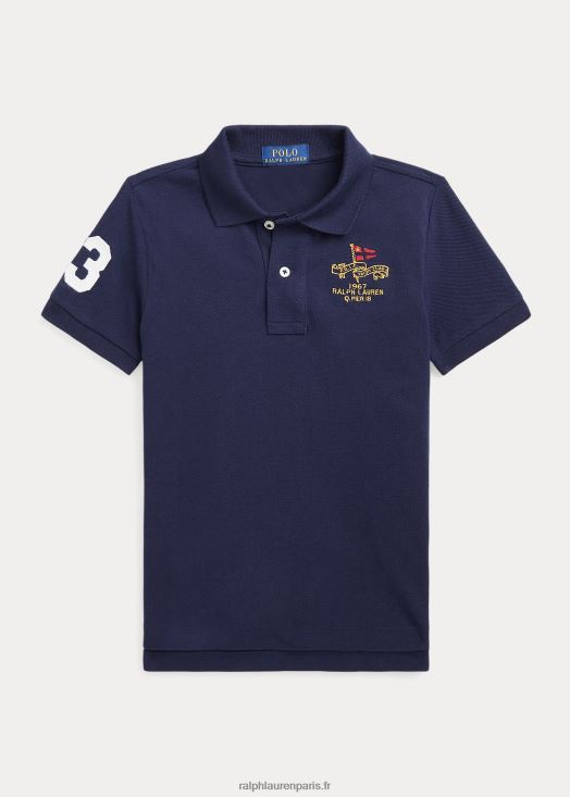 polo yacht club en maille de coton 46T60T5809 enfants Ralph Lauren marine de croisière