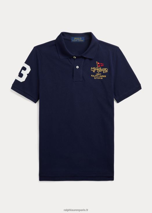 polo yacht club en maille de coton 46T60T6157 enfants Ralph Lauren marine de croisière