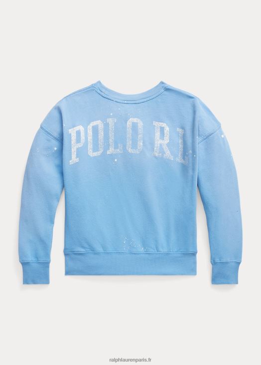 pull spa en molleton à imprimé éclaboussures de peinture 46T60T7170 enfants Ralph Lauren bleu de l'île du port