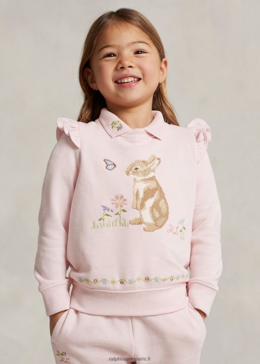 sweat polaire lapin nouvel an lunaire 46T60T6730 enfants Ralph Lauren soupçon de rose
