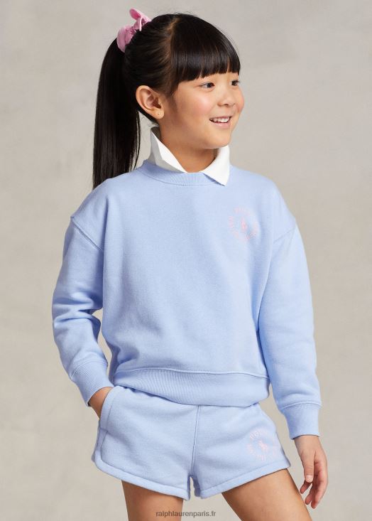 sweat polaire à logo big pony 46T60T6712 enfants Ralph Lauren bleu bébé
