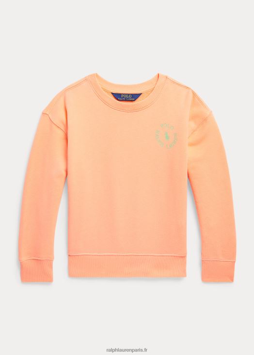 sweat polaire à logo big pony 46T60T6713 enfants Ralph Lauren éclaboussure orange