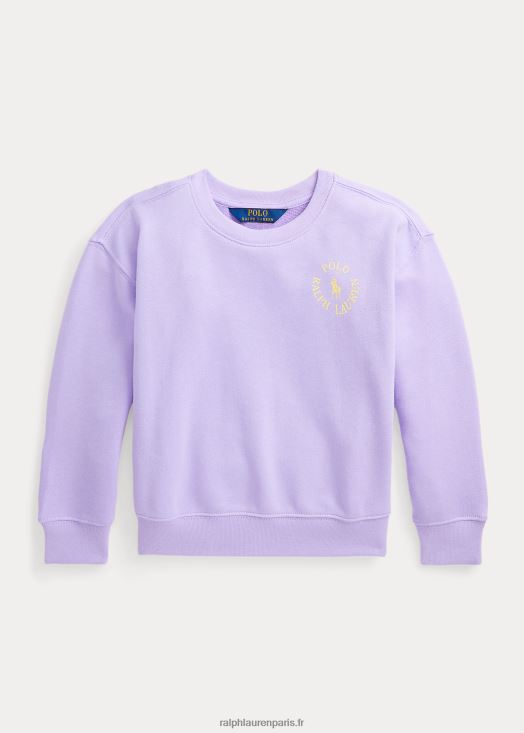 sweat polaire à logo big pony 46T60T6714 enfants Ralph Lauren poudre violette
