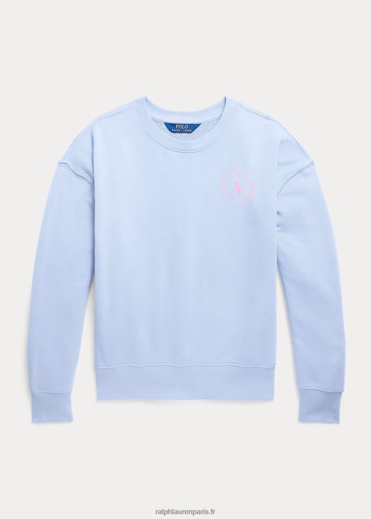 sweat polaire à logo big pony 46T60T9979 enfants Ralph Lauren bleu bébé