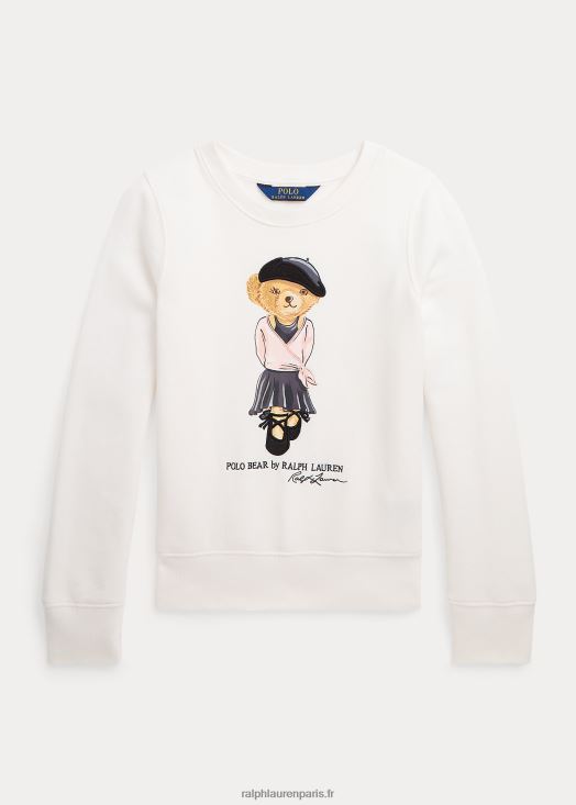 sweat polaire ours polo 46T60T10002 enfants Ralph Lauren lavage de pont blanc