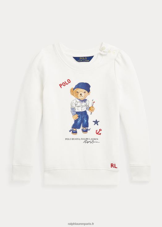 sweat polaire ours polo 46T60T7411 enfants Ralph Lauren lavage de pont blanc