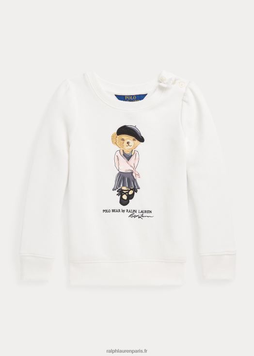 sweat polaire ours polo 46T60T9998 enfants Ralph Lauren lavage de pont blanc