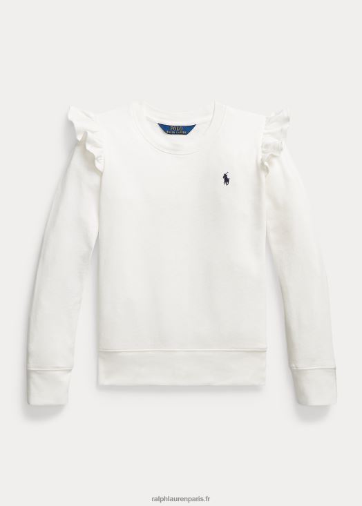 sweat-shirt spa éponge à volants 46T60T7184 enfants Ralph Lauren lavage de pont blanc