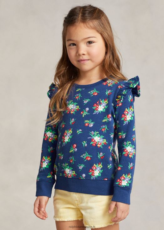 sweat-shirt spa éponge à volants et fleurs 46T60T7350 enfants Ralph Lauren fleuri de blé