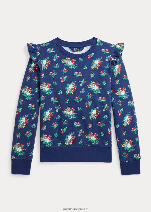 sweat-shirt spa éponge à volants et fleurs 46T60T7541 enfants Ralph Lauren fleuri de blé