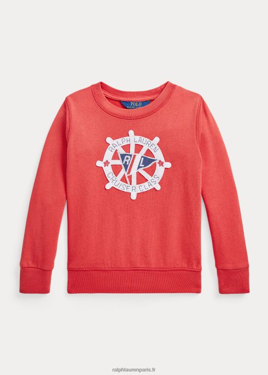 sweat spa en éponge à appliqué voile 46T60T9954 enfants Ralph Lauren tribord rouge