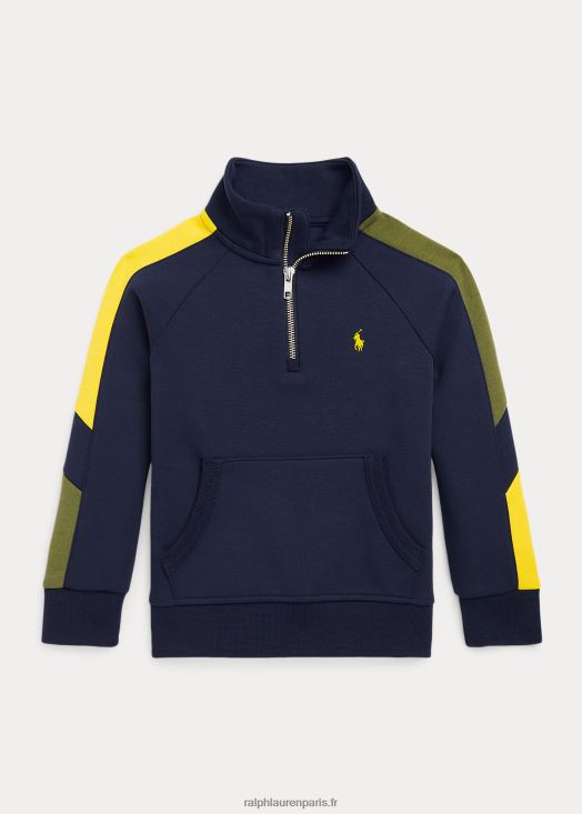 sweat zippé à double maille 46T60T9901 enfants Ralph Lauren croisière marine multi