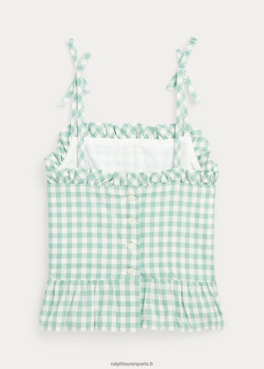 top madras coton vichy 46T60T6848 enfants Ralph Lauren menthe délavée/blanc délavé